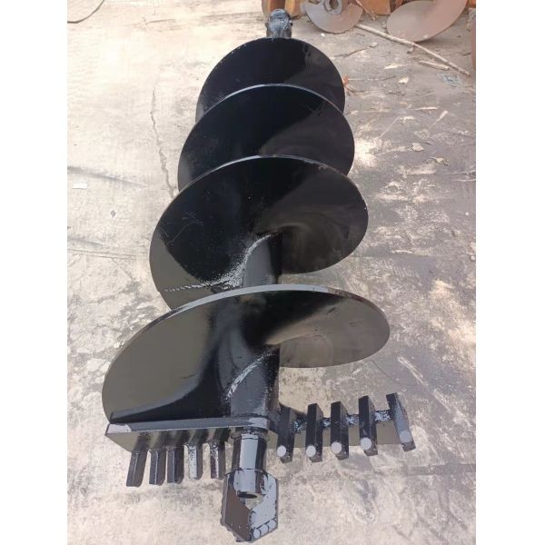 Hydraulic Auger Drive Attachment with Tungsten Carbide-Tipped Drill Bit and ISO 13031 Quick Coupler for 5-20 Ton Excavators