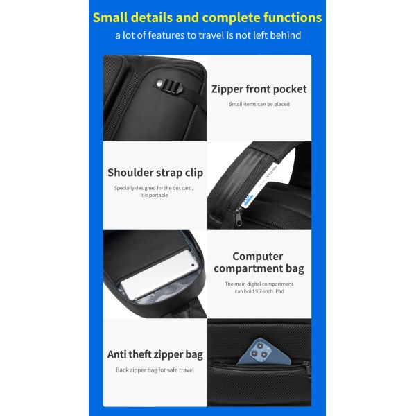 Fabrica mayorista de gran capacidad bolso de hombro de viaje multifuncional bolso de eslingas bolso de pecho Crossbody masculino