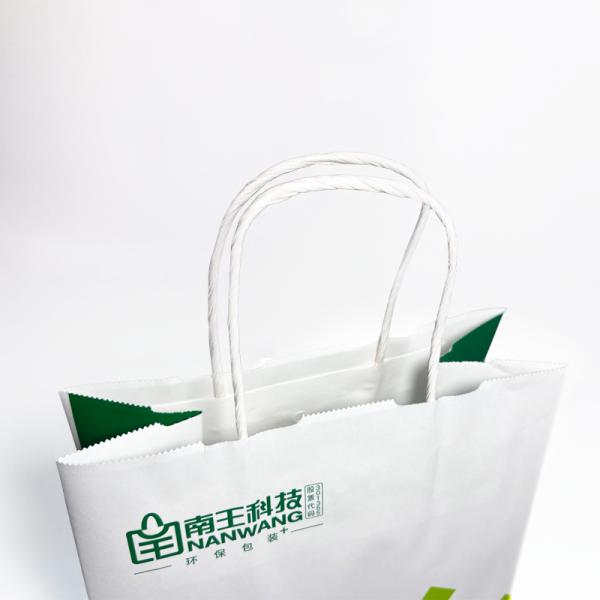 Custom Printed Recyclable Food Take Away Brown Twisted Handle Kraft Paper Bag With Handle