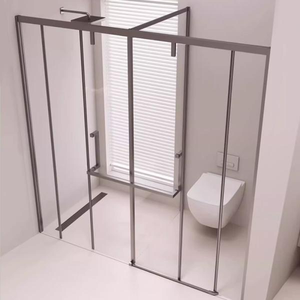 Stainless Steel Shower Sliding Door Frame Customized Multiple Color