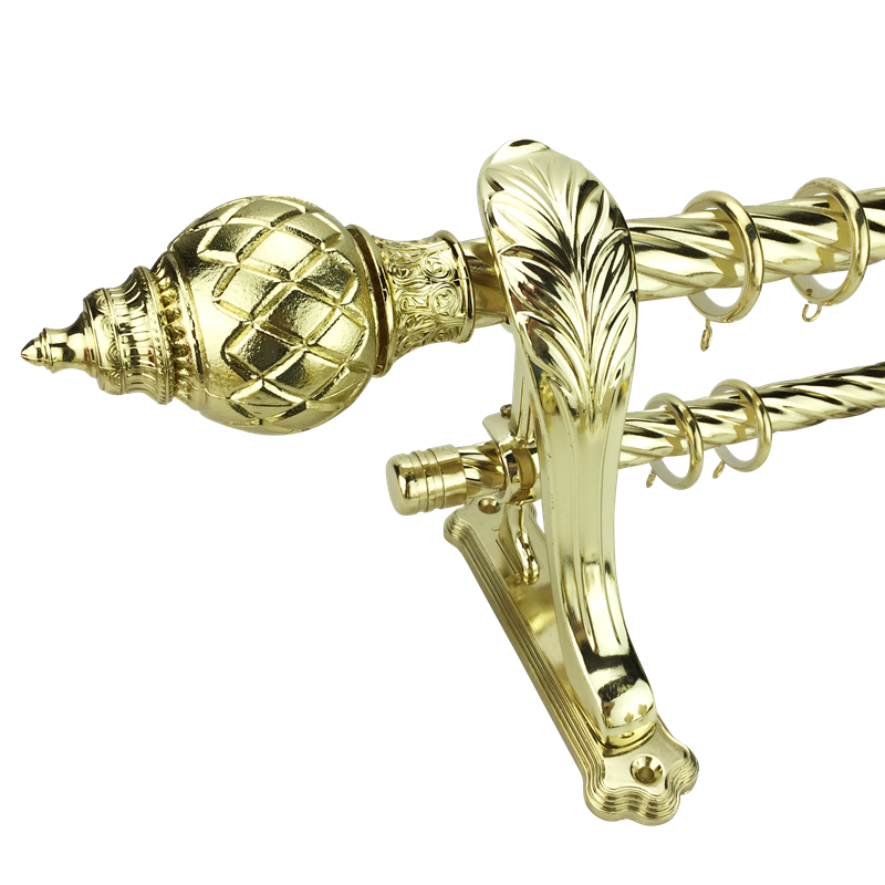 60CM Antique Brass Window Curtain Rods Home Decor Living Room