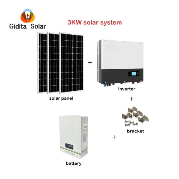 Оптовое 3kw с солнечной системы решетки с батареей регулятора панели солнечных батарей для на открытом воздухе тележки гольфа