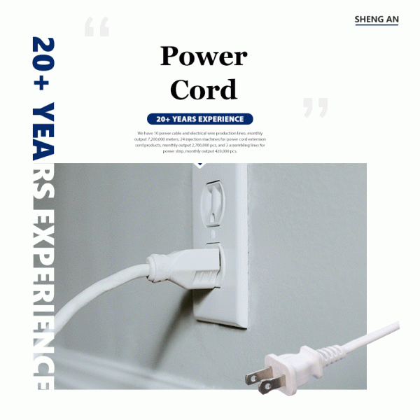 Customized Support Software Reengineering SNI Certificated 16A Plug Braided Power Cord Extension Cords for White Laptops