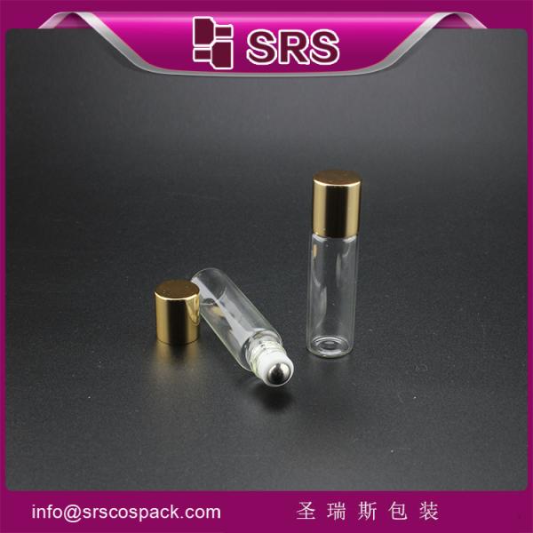 5ml mini glass roll on bottle with steel for essential oil ,luxury glass bottle packaging