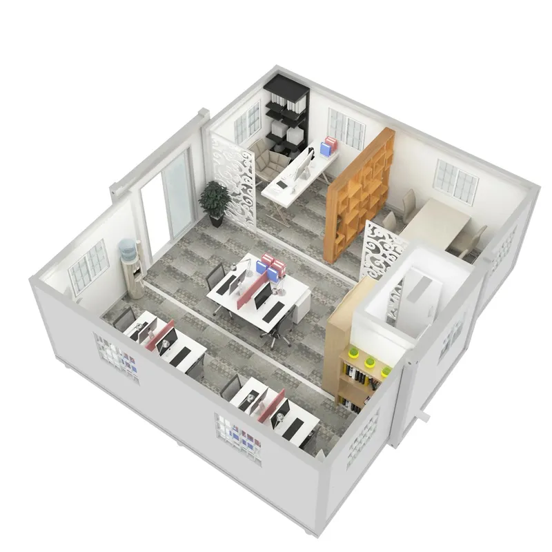 European Brief Style Mobile  Prefabricated Expandable Container House for Spacious Peaceful Study Rooms