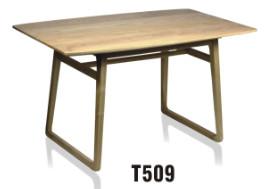 America style mid century wooden rectangle dining table with slab leg