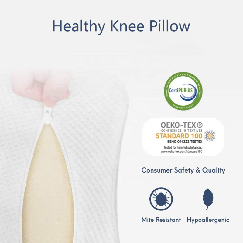 Orthopedic Knee Pillow for Side Sleepers 26*20*16cm Hypoallergenic Cover Customizable