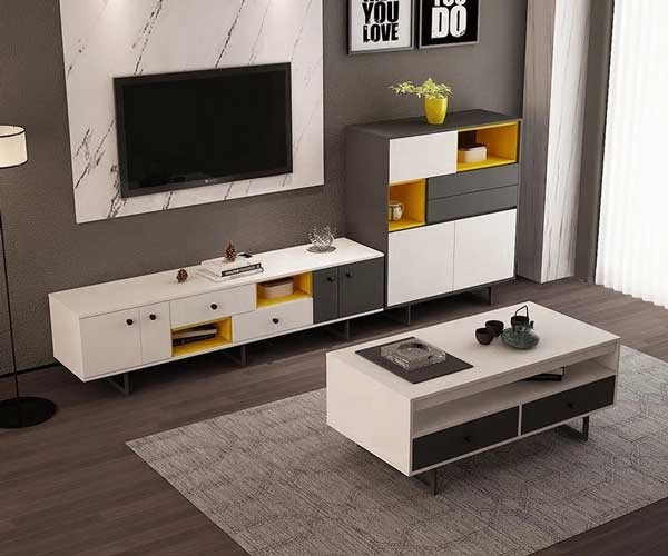 Le petit centre en bois de luxe ajourne d'anti meubles de bureau/salon d'éraflure