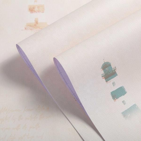20 Rolls of Blue Vinyl Wallpaper for Kid's Room Decoration Little Flower Self-adhesive PVC Material OEM Service Accepted