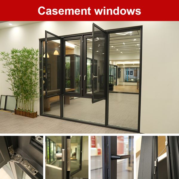 Удар окна окна рамки балкона дома алюминиевый - устойчивый вертикальный раскрывая тип