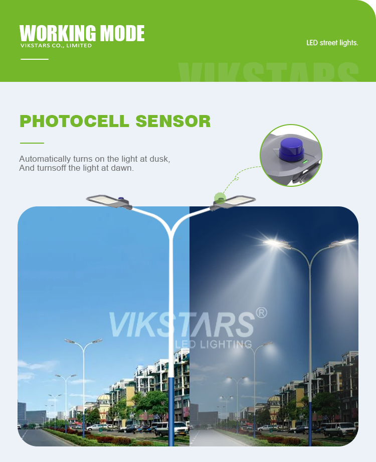 220V IP65 Led Street Light Outdoor Waterproof 100-130lm/W