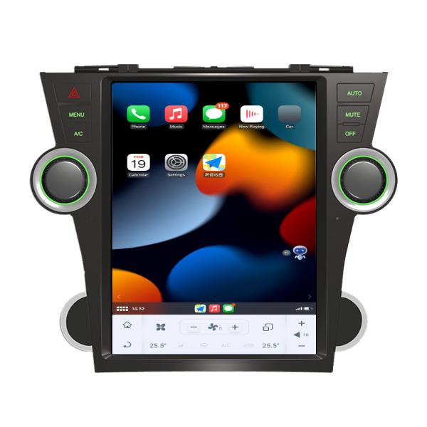 12 Inch Qualcomm Car Android Head Unit Tesla Style Android11 For Toyota Highlander 2009-2013
