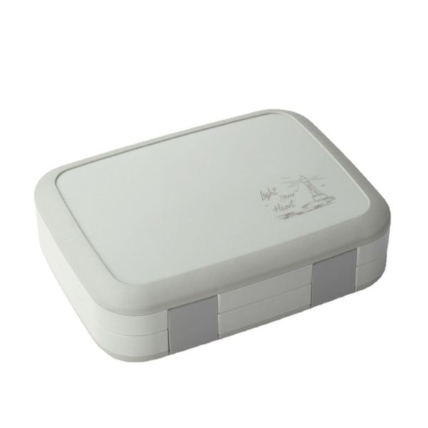 Eco Friendly Sustainable Dishwasher Safe Plastic Bento Lunch Box With Four Separate Compartments BPA Free