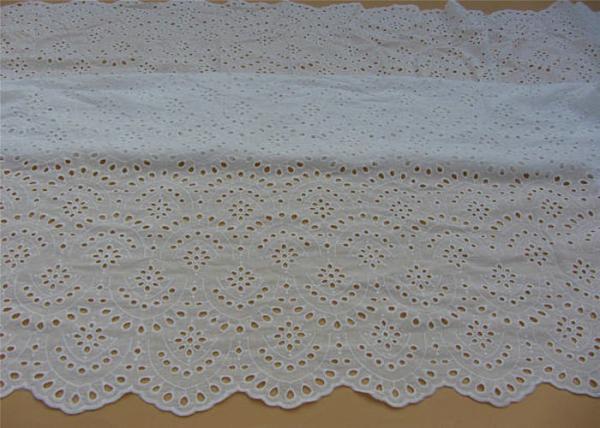 Tela 100% química do laço do algodão do ilhó do vintage para a senhora Camisa e estática do terno a anti