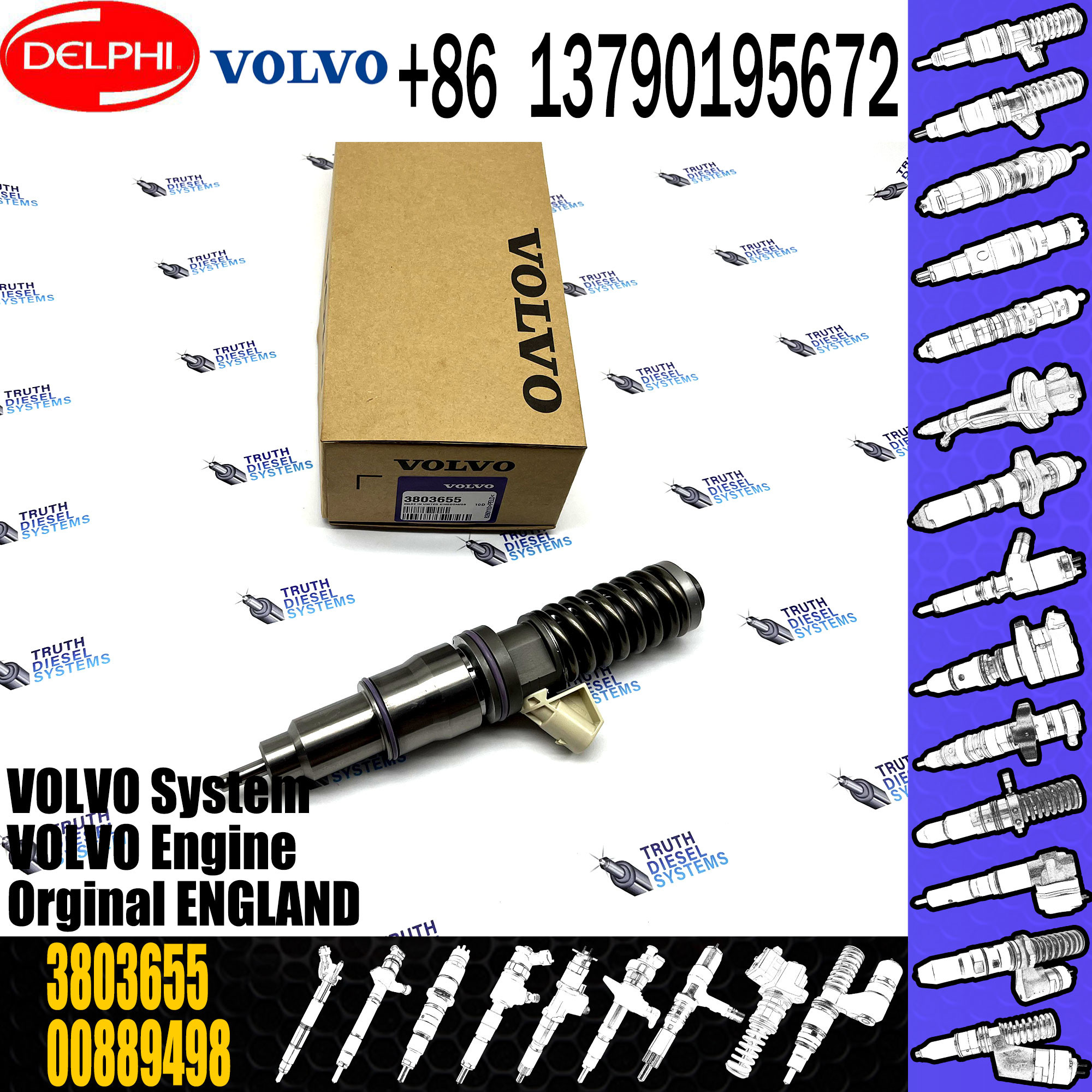 Новый инжектор дизельного топлива 3801368 BEBE4D30001 3801368 TAD1340VE 21379931 для VOL.-vo Ручк-животиков MD13 BEBE4D27001 3803655 38014