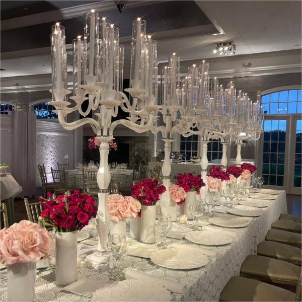 ZT-595 Derniers 13 bras cristallins clairs chandeliers centrepieces pour la décoration de mariage
