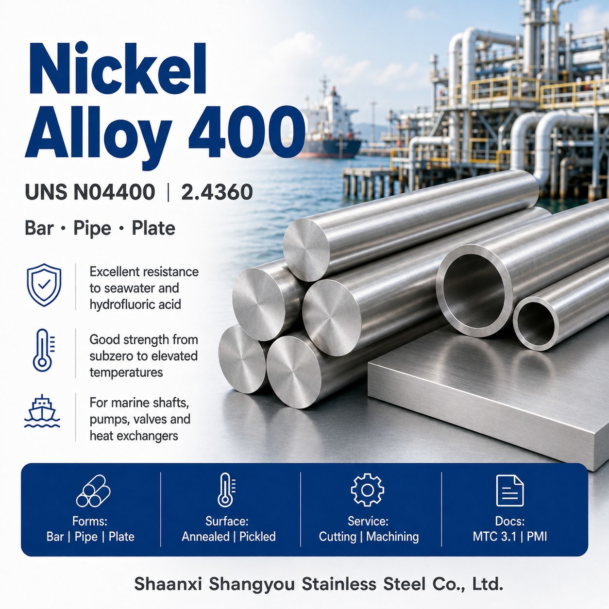 Nickel Alloy 400 | UNS N04400 | 2.4360 | Monel 400