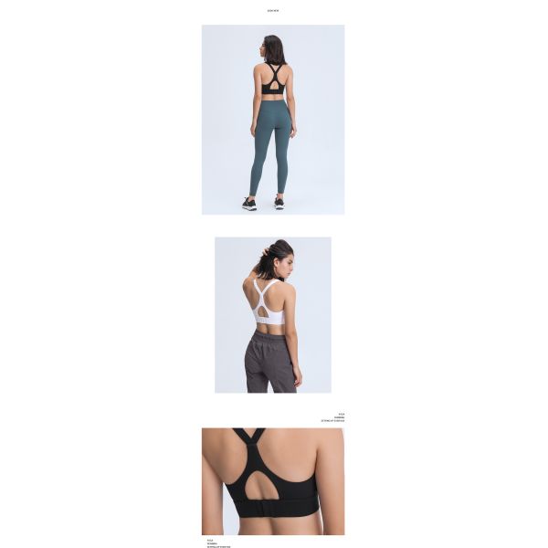 Women Cross Back Energy Bra Skin Friendly Yoga Sports Bras 220gsm