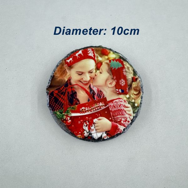 In Stock, Round 10cm Diameter Sublimation Rock Slate Custom Printing and Personalized Gifts, Glossy&Matte Finish Available