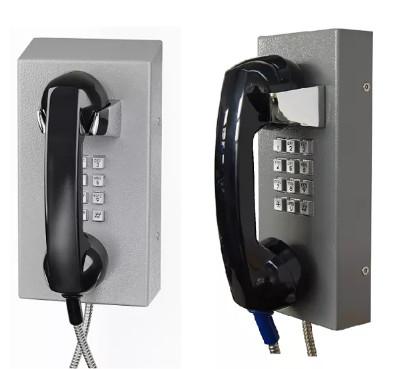 Telefone de prisão de emergência montado na parede, telefone público de aço inoxidável 304