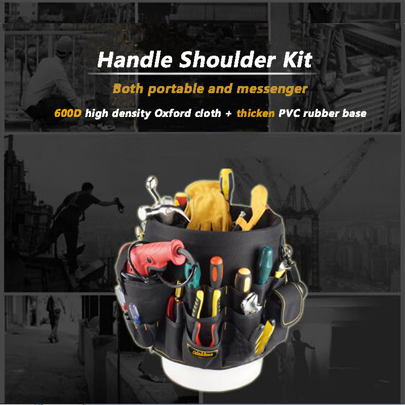 Customized Carpenter Gardening Plumber Tool Kit Heavy Duty Organizer Electrician Bucket Bag Tools