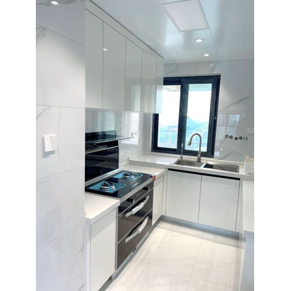 Laminate Kitchen Cabinet Sets With Clear Glass Door Panel Wall Cabinets