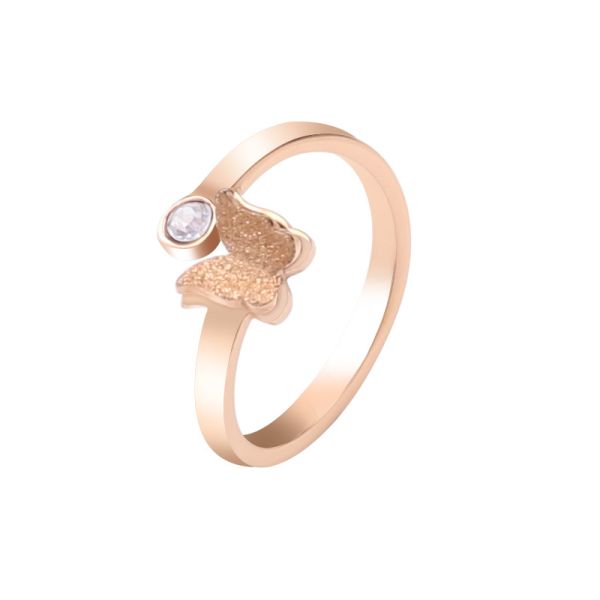 Titanium steel butterfly ring female fashion cross-border ring stainless steel opening universal ring Yiwu wholesale