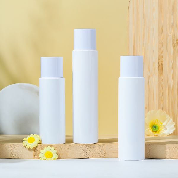 White PET Flat Shoulder Toner Bottle | Custom Skincare Packaging Solution for Beauty Brands