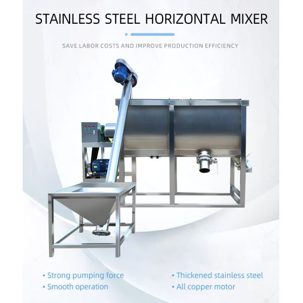 900L Capacity Commercial Stainless Steel Horizontal Dough Mixer for Mixing Raw Material