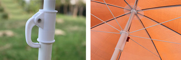 160cm Dia Small Beach Umbrella Lightweight Space Saving 2m Extension Height