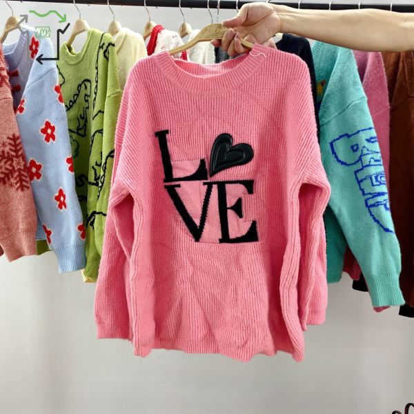 Mixed Pattern Used Sweaters For Women , All Season Fashionable Second Hand Sweater