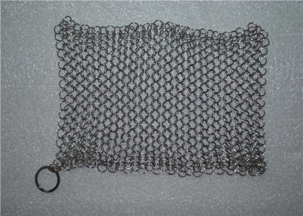 Kitchen Cleaning Chainmail Scrubber For Cast Iron Cookware , Stainless Steel 316