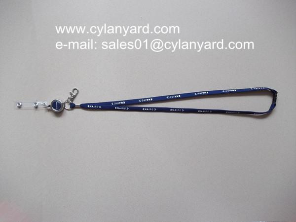 Metal crimp tube neck strap with metal badge reel and plastic breakaway,