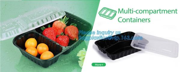 stackable airtight food tray 5 compartments,Professional design plastic sea food container,6 Compartment Food Tray pack