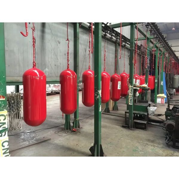 Red CNG-1 Natural Compressed Seamless Steel 325-55L Gas Cylinder for Nontoxic Storage