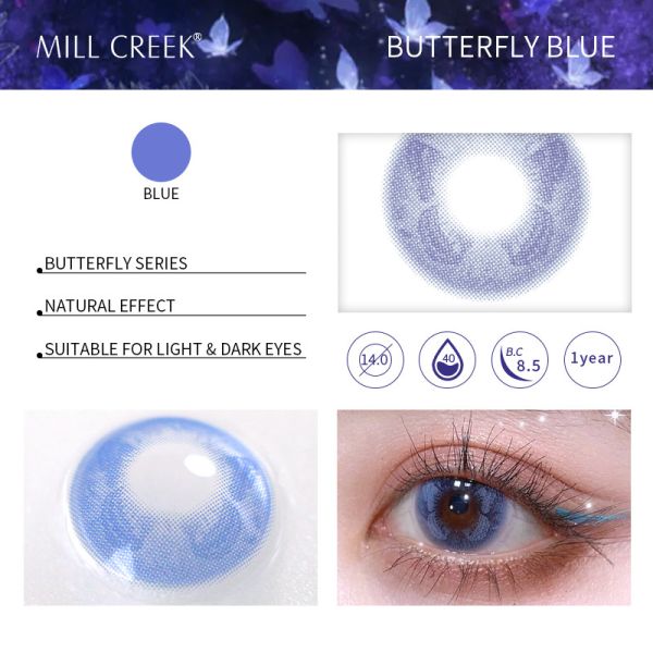 Mermaid Tears Coloured Blue Eye Contact Lenses With Power 0.08mm