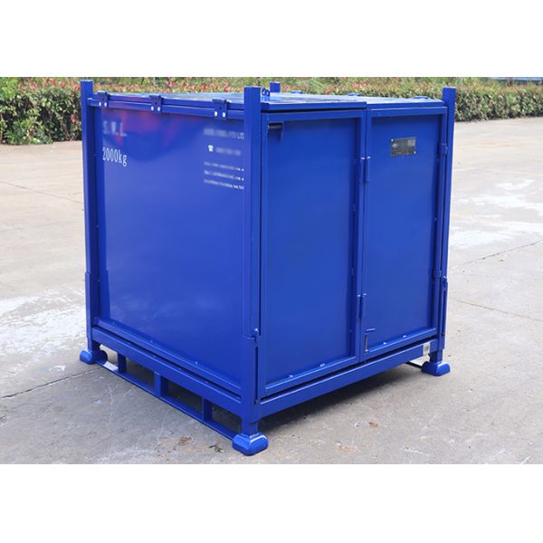 Caja 2T de la jaula de la plataforma del metal de la carretilla elevadora para los emplazamientos de la obra