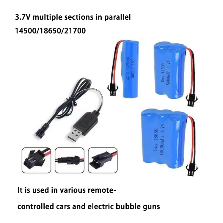 3.7V 14500 & 18650 Li-ion Batteries with Protection Circuit - Safe, Rechargeable for Toys, RC Cars