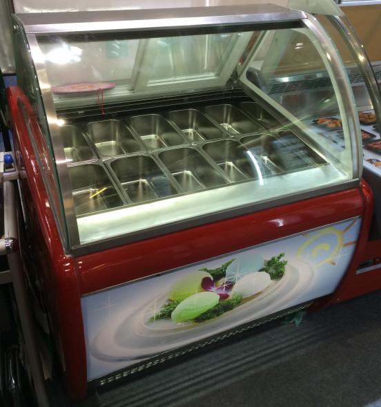 Hard Italian Ice Cream Display Freezer With CE Approved Tempered With Heater