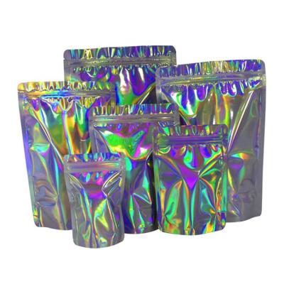 Os sacos de plástico Resealable holográficos 120g levantam-se o saco da folha de alumínio