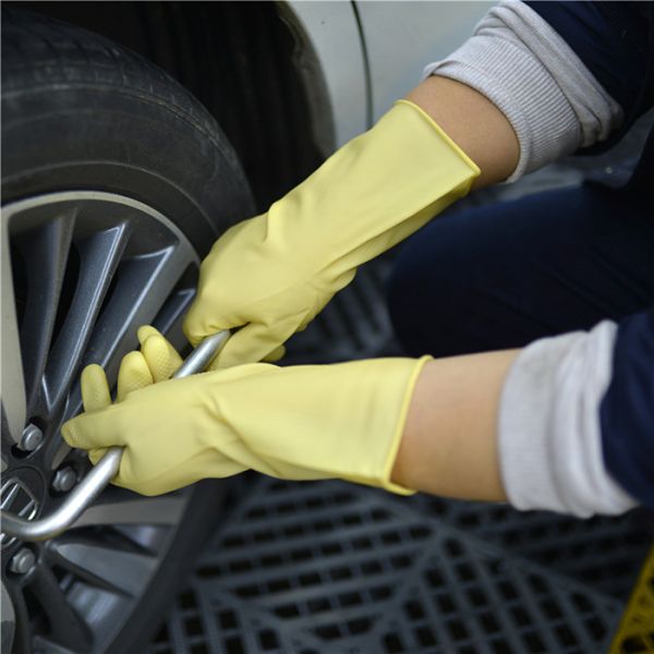 Unlined Heavy Duty Rubber Gloves , Long Sleeve Rubber Gloves Waterproof