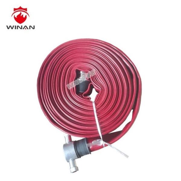 Flexible Double Jacket 1.5 Inch Fire Hose Reel PVC Lining Canvas