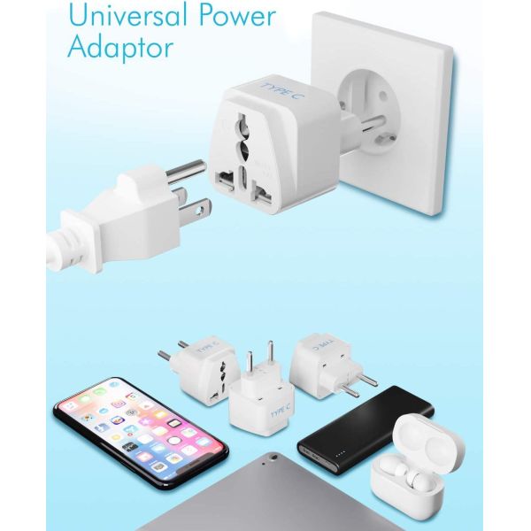 European to UK Plug Adapter 250V 10A ABS+Copper Travel Power