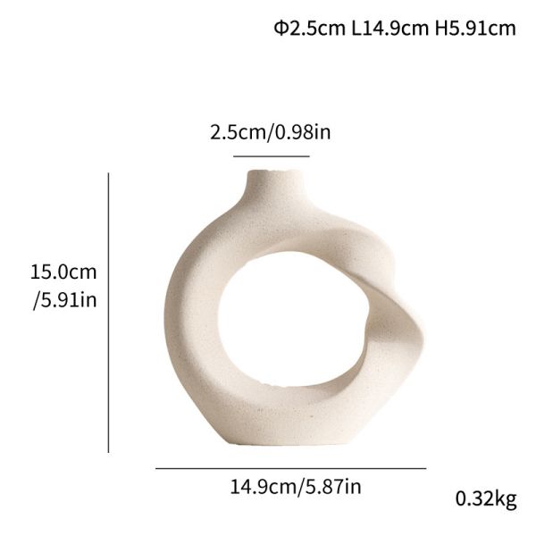Hollow Geometric Ceramic Vase for Modern Home Decor