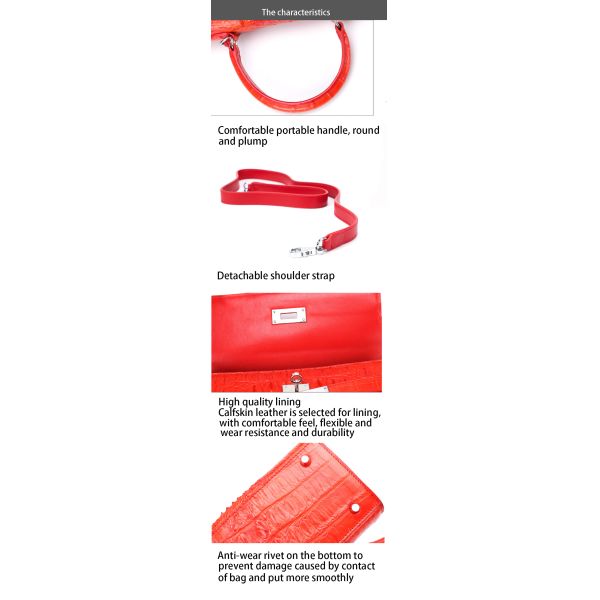 Dongguan manufacturer sells new crocodile skin handbag for ladies with customized logo