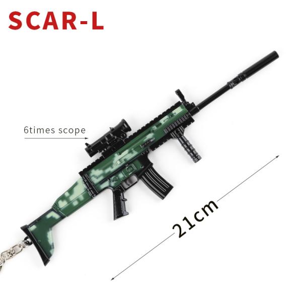 Game Collection Metal Alloy PUGB Scar-L Gun Keychain 23cm