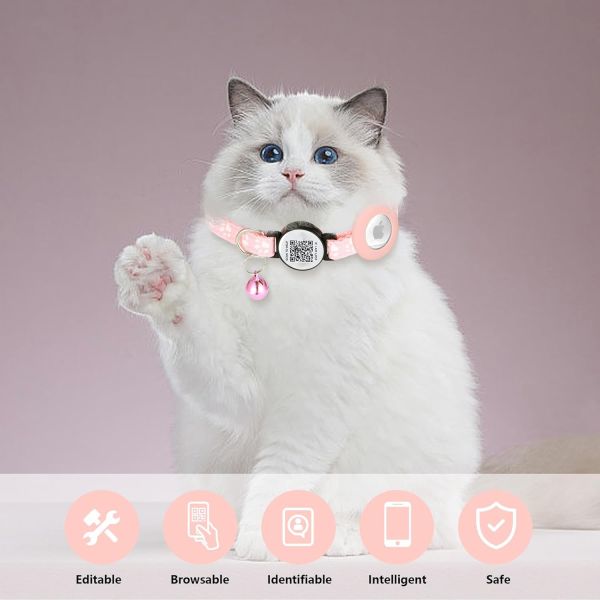 Personalized Pet Accessories Function Custom Print Nylon Smart QR Code Pet Tag Collar