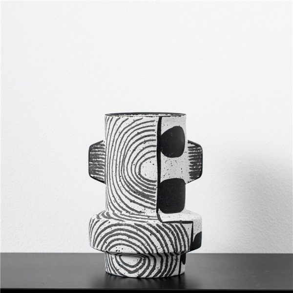 Home decor accessories mini small nordic ornament black ceramic vase modern home wedding decoration ceramic flower vases