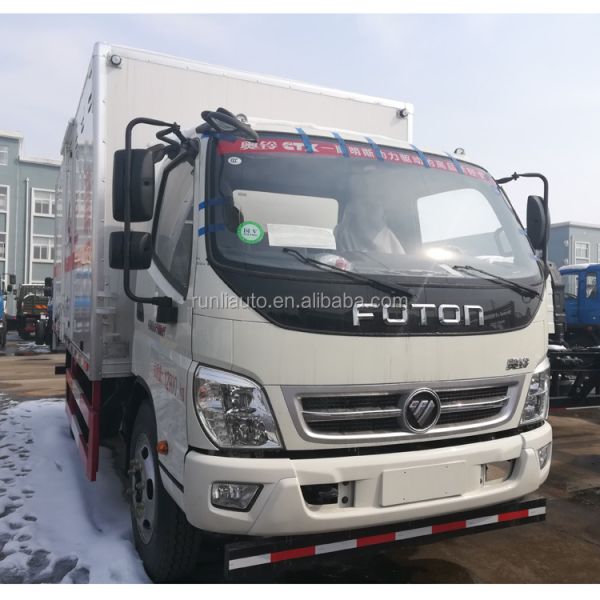 Manual Transmission Foton 4X2 Van Cargo Dry Box Truck 80km/H 115kw 160HP