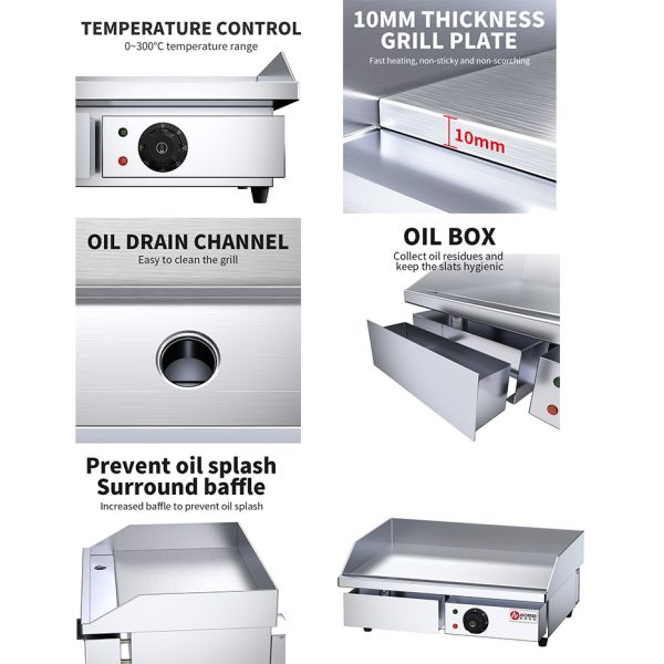 Kitchen Equipment Cast Iron Electric Grills and Electric Fryers for Teppanyaki Grill